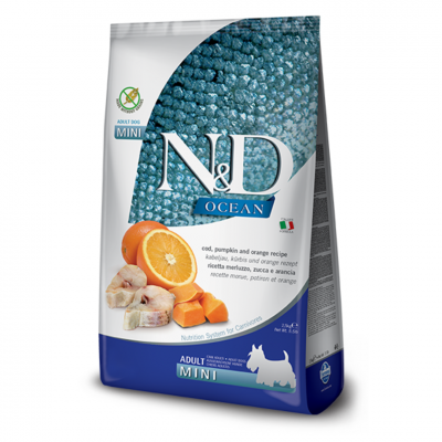 N&D Grain Free Dovleac Peste & Portocala Caine Adult Mini 2.5 Kg