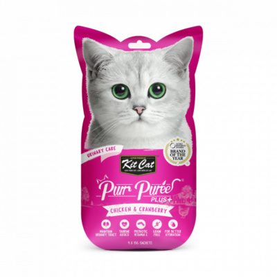 Recompense lichide Pisici Kit Cat Purr Puree Plus+ Urinary Care. Pui Merisoare
