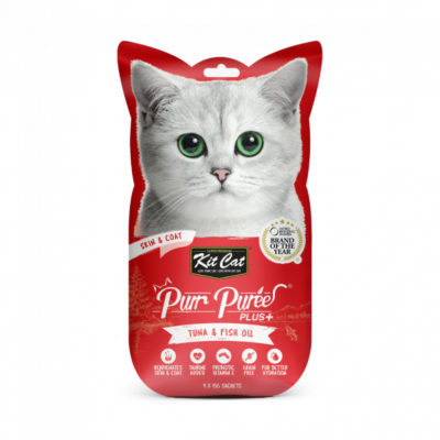 Recompense lichide Pisici Kit Cat Purr Puree Plus+ Skin & Coat. Ton Ulei de Peste