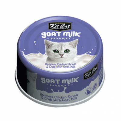 Hrana umeda Pisici Kit Cat Goat Milk Gourmet Pui, Crab, Lapte de Capra