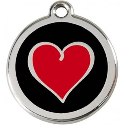 Medalioane Caini Heart Black Red Dingo
